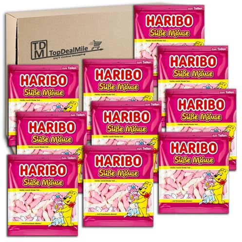 TopDealMile- Vorratspack für Haribo Süße Mäuse 10 x 175g Schaumzucker-Mäuse