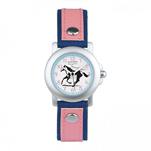 Adora Youngline Kinderuhr 1-20143X-001, Armbandfarbe:Dunkelblau/Rosa