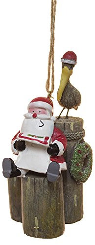 Coastal Pelican auf Immer mit Santa Weihnachten Ornament