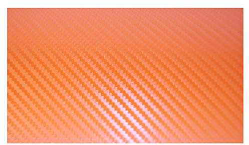 Carbonfolie Carbon Folie (= 49,71€/m2) Auto Bike Laptop Handy * Blasenfrei schwarz weiß orange grün rot Silber (50 x 35 cm, orange)