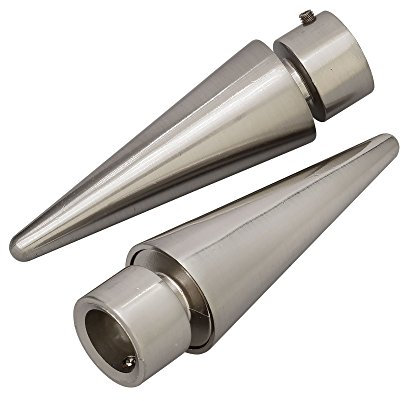 Victoria M. Gardinenstange Endstücke Endkappen Vorhangstange, Ø 16mm, Silber, 2er-Set, Endstück Speer