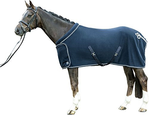 HKM 7224 Fleecedecke mit Kragen, Pferdedecke Stalldecke Weidedecke, Rot, 135 cm