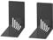 Wedo 1021001 Buchstütze (aus Metall, 14 x 8,5 x 14 cm) 2 Stück, schwarz