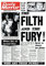 Unbekannt Sex Pistols Poster Daily Mirror