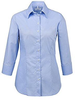 GREIFF Größe 48 Corporate Wear Basic Damen Bluse 3/4-Arm Regular Fit Hellblau Modell 6517