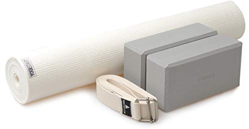 Yoga-Set Kick It - Two (Yogamatte + 2x Yogablock + Yogagurt) Weiß für Yoga