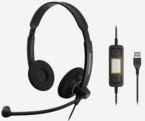 Sennheiser SC 60 USB ML - Call Center - headset - on-ear - wired - black with orange accents