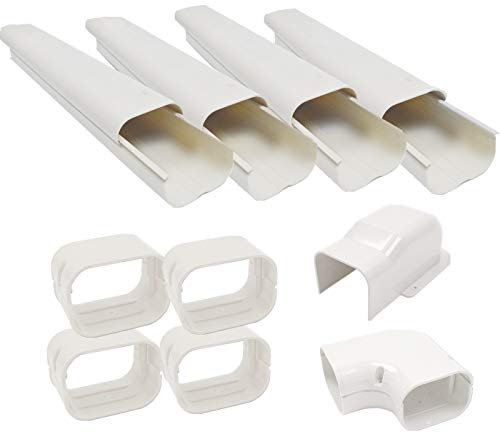 Jeacent 4 14 Ft Air Conditioner Decorative PVC Line Cover Kit for Mini Split and Central Air Conditioners, Heat Pumps Tubing Cover Set