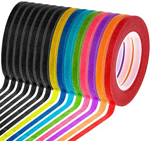 cridoz 15 Rolls 1/8 Thin Whiteboard Tape Dry Erase Tape for Electrical Marking - Assorted Colours