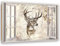 Feeby - Wandbilder Wohnzimmer 90x60 cm, Deko Paneel Bilder, Bilder für Schlafzimmer, Echter Gemalter Effekt, Moderne Wanddeko, Gemälde - Fensterblick, Hirsch - Beige