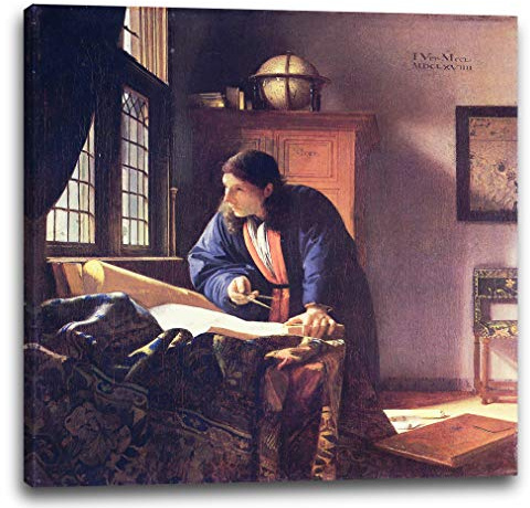 Leinwand (40x40cm): Jan Vermeer - Der Geograph (1668/1669)