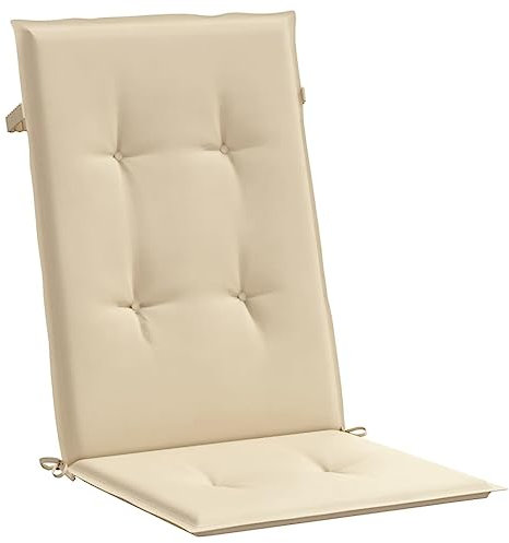 vidaXL Gartenstuhlauflagen für Hochlehner 2 STK., Gartenstühle Sitzauflagen, Sitzkissen Polsterauflagen UV-Beständig, Hochlehner Auflagen, Beige Stoff