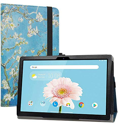 Labanem Custodia con Teclast P20hd, PU Pelle Slim Flip Case Cover Protettiva Pieghevole Stand Cover per 10.1 Teclast P20hd / Teclast M40 Tablet - Almond Blossom