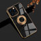 EYZUTAK Electroplated Magnetic Ring Holder Case, 360 Degree with Rotation Metal Finger Ring Holder Magnet Car Holder Soft Silicone Shockproof Cover for iPhone 12 Pro Max 6.7 inch - Black