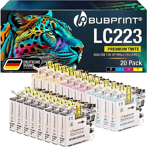 Bubprint 20 Druckerpatronen kompatibel als Ersatz für Brother LC223 XL LC225XL LC227XL für Brother MFC-J4420DW MFC-J5320DW MFC-J480DW DCP-J4120DW DCP-J562DW MFC-J880DW MFC J 4625 DW, Set