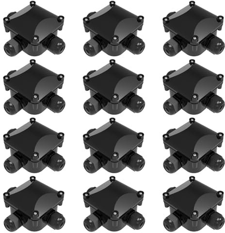 Lot boite dérivation étanche 12 Pièces - Boite de derivation etanche exterieur ip68 - Boîte de jonction à 3 voies - Connecteur electrique étanche - Boîte Dérivation Noir
