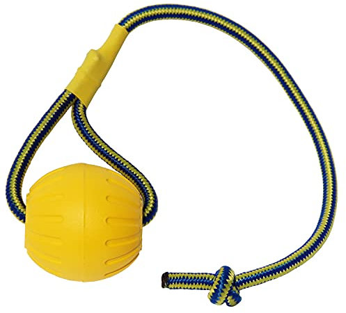 MMSGA Hundeball mit Seil, Trainingsball für Hunde aus Schaumstoff, schwimmender Ball für Hunde, kleines Schleppspielzeug für große Hunde (große Kugel)
