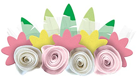 Amscan 9909889 - Blumen-Haarband, 4 Stück, Haar-Kranz mit Büten, Haarreif, Kopfschmuck, Kinder-Geburtstag, Give-Away, Karneval, Motto-Party