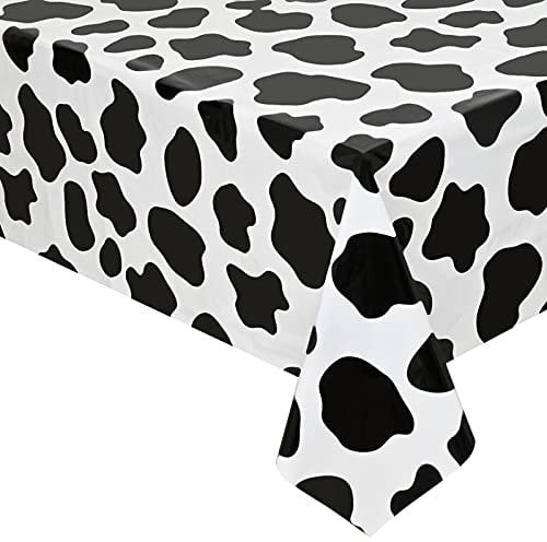 2 Stück Tischdecke mit Kuh-Aufdruck, Kunststoff-Tischdecke, 224 x 130 cm, Bauernhoftier-Party-Tischdecken für Kuh-Thema, Geburtstagsparty-Zubehör