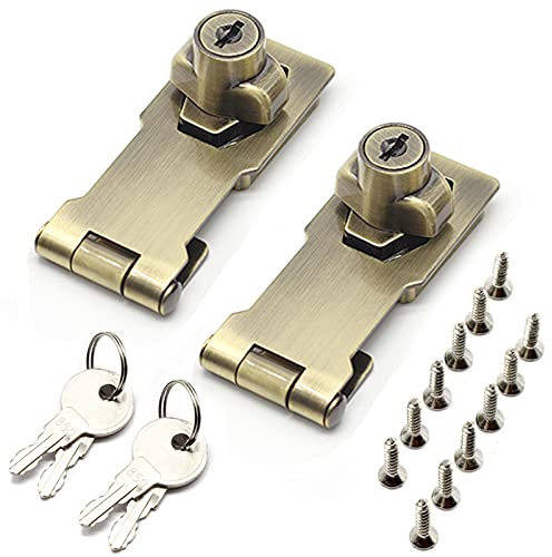 Cassetto Armadio Serrature Chiusura Hasp con Chiave Fibbia per Chiavistello con Lucchetto e Chiave Cassetto Armadio Serrature con Lucchetto Hasp Serratura a Camma Hasp Serratura In Metallo 2 Pezzi