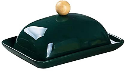luckxuan Butterdose Keramische Butterplatte Butterteller mit Deckel Keramik Butterkasten Butterbehälter mit Cutter Butter Aufbewahrung 1PC Butterdosen (Color : Green)