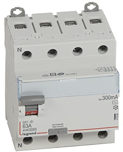 Legrand 411666E Interrupteur différentiel 4P 63A sensibilité 300mA classe AC DX3