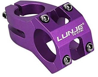 ZhuiKun 31.8mm Bike Stem Bar Clamp Aluminum Alloy Mountain Bike Stem Short Bicycle Handlebar Stem for Bicycle BMX MTB Road Bike - Purple
