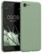 kwmobile Handyhülle für iPhone SE 2022 Hülle/iPhone SE 2020 / iPhone 8 / iPhone 7, für iPhone SE Hülle - Schutzhülle für kabelloses Laden - Case in Porzellan Grün