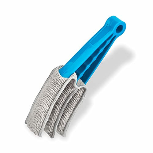 Jalousien-Staubwedel, Mikrofaser, Fensterrollo, Bürste, Staubreiniger, abnehmbares, waschbares Reinigungstuch, Werkzeug mit 3 Zinken, Lüftungsschlitze, Heimreinigungsmittel