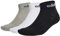 adidas Linear, Calzini ammortizzati alla caviglia 3 paia, Unisex - Adulto, Grigio mélange medio/Bianco/Nero, 37-39