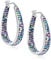 Crystal Hoop Earrings For Women Rhodium Plated Oval Inside Out Earring Party Jewelry Gift