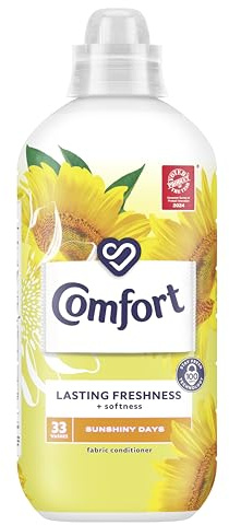 Comfort Sunshiny Days Fabric Conditioner with Stay Fresh technology for 100 days of freshness + fragrance* 33 washes (990 ml)