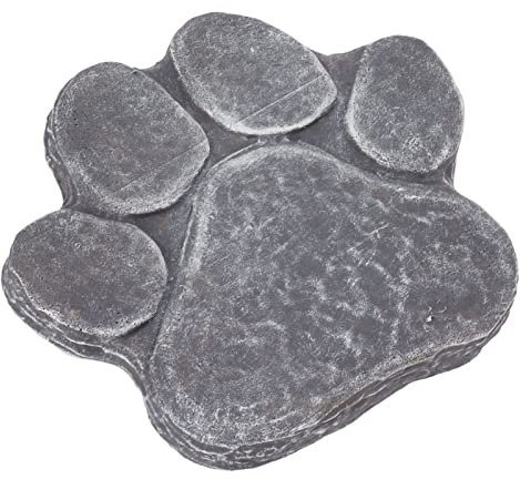 AMONIDA Gedenkstein Hund, Hundepfotenabdruckform DIY-Schriftzug-Gedenkstein, 15,5x17,5cm Harz Grabstein Hund, Wird Zum Gedenken an Haushunde Verwendet(Steingrau)