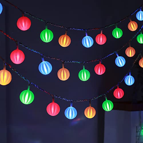 BLOOMWIN Solar Lichterketten Außen, Bunt LED Kugeln Wetterfest 6,5m 30 LEDs 8 Modi, Weihnachtsbeleuchtung, Solarleuchten für Garten Weihnachtsdeko