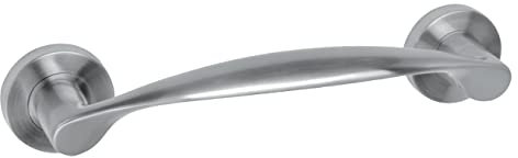 Asa Tirador Manillon,Tirador Puerta Corredera, acero inoxidable 18/8 modelo Roma, medida de largo entre centros 200mm rosetas redondas 50mm largo total 250mm