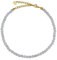 GD GOOD.designs Fussketten für Frauen mit echten Mondstein Perlen 4mm - Wasserfest - Naturstein Fußkettchen Weiß mit verstellbaren Verschluss in 18K Gold