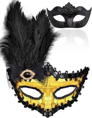 SIQUK Artenreichen Masken portfolio - Diamanten Venetianer Party Maske aus Kunststoff karnevalsequent für Partnerschaft