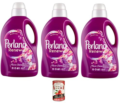 3x Perlana Renew Flower Charm, Waschmaschinenwaschmittel, erhalten den Glanz Ihrer farbigen und weißen Kleidung + Italian Gourmet pelati 400gr