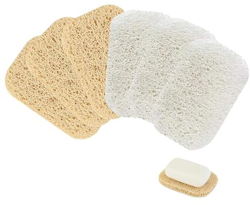 Antidérapant Tampon de Savon, Économiseur de Savon, Support Savon en PVC, Conception Poreuse Repose Savon, Support de Savon, Porte-Savon Multi-Tissage6 Pièces, pour Douche, Salle de Bain, Cuisine