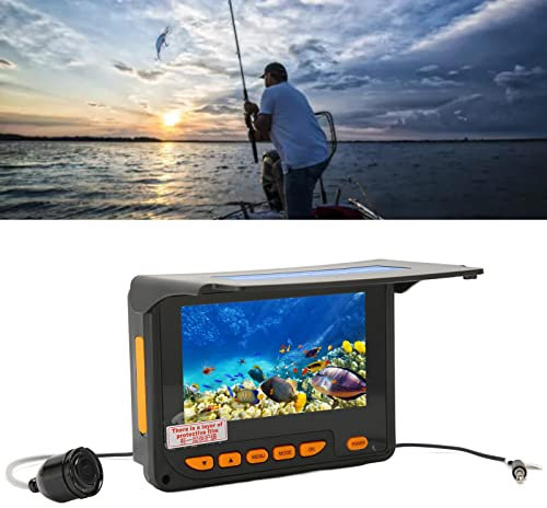 Garsent Unterwasser-Angelkamera, 4,3-Zoll-Bildschirm-Fischfinder mit 8 Infrarotlichtern, Wasserdichte Farb-HD-Kamera, 140-Grad-Objektiv, Tragbarer Video-Fischfinder für