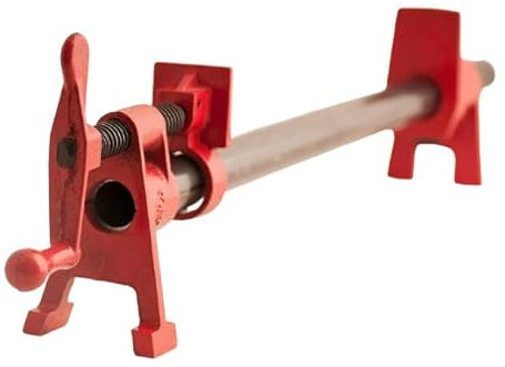 JEH 3/4 400mm Pipe Clamp Sash Clamps Vice Clamp Metal Kit Set for Woodworking Gluing Heavy Duty Tube - Black and Red