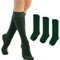 Calcetines Altos Escolares para Niñas, Medias Largas de Algodón para Uniforme y Deporte, 3 pares (FR/ES, Números, 28-32cm, Verde)