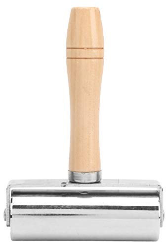 XUENNUI Lederpresse Kantenroller DIY Lederhandwerk Kantenroller mit Holzgriff Silber for Verdichten von Leder und Einlagen (Size : S)