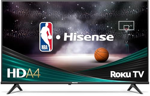 Hisense 32 Class A4 Series HD 720p Smart Roku TV avec compatibilité Alexa (32A4HNR, modèle 2024) - Dolby Audio, lunette fine, Google Assistant
