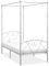 Willood Himmelbett-Gestell Bett Bettgestell Einzelbett Metallbett Bettrahmen Lattenrost Schlafzimmerbett Schlafzimmermöbel Ehebett Weiß Metall 100 x 200 cm