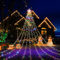 Koytoy 3.5m Christbaumbeleuchtung Mit Sterne, 350 Led Weihnachtsbeleuchtung Außen Lichterkette Mit 9 Girlanden, Lichterkette Eisregen Für Weihnachtsbaum, Tannenbaum, Fenster, Garten (Farbe)