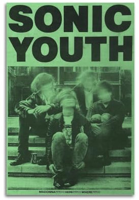 ydhgebn Sonic Youth Poster Wandkunst Cover Room Vintage Poster Dekorative Malerei für Schlafzimmer Wohnzimmer Ästhetisches elegantes Poster 40 x 60 cm Unframe-Stil