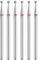 sourcing map 6pcs 200-230 Grits Diamond Grinding Bit 2mm Ball Head 2.35mm Shank 2mm Length Stone Sanding Drill Bits Rotary Tool for Ceramic Glass Nails Grinding Polishing