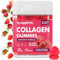 Marine Collagen Gummies, Hydrolysed Collagen Peptides w/Biotin, Hyaluronic Acid & Vitamin C, Collagen Supplements for Women & Men, Collagen for Skin, Hair & Nails (One Size, Strawberry)