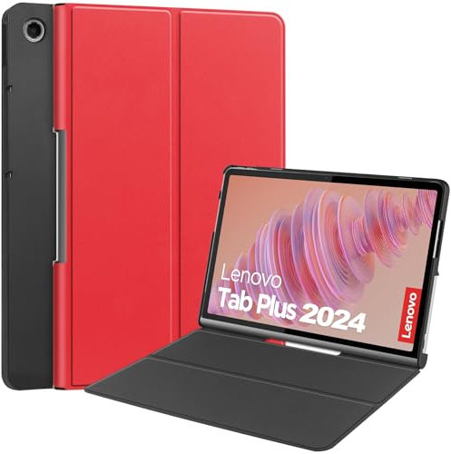 GOZOPO Funda para Lenovo Tab Plus (2024) 11.5 Pulgadas, Ultra Slim Protectora Delgada Carcasa con Soporte y Auto-Estela/Sueño, Rojo